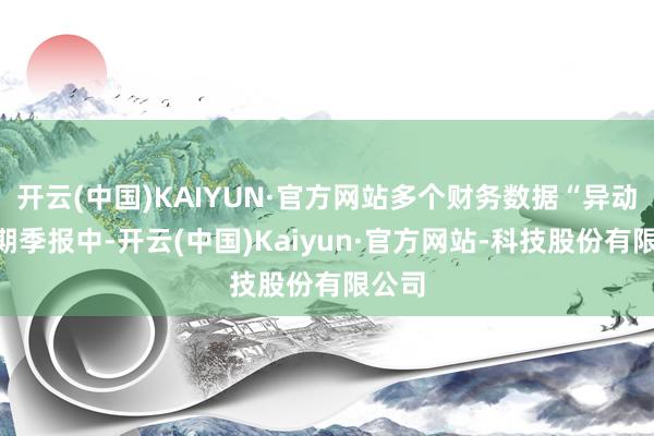 开云(中国)KAIYUN·官方网站多个财务数据“异动”本期季报中-开云(中国)Kaiyun·官方网站-科技股份有限公司