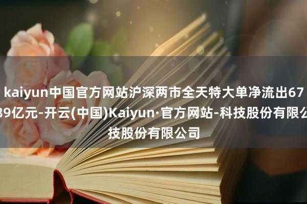 kaiyun中国官方网站沪深两市全天特大单净流出675.89亿元-开云(中国)Kaiyun·官方网站-科技股份有限公司