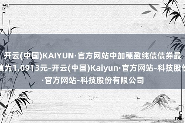 开云(中国)KAIYUN·官方网站中加穗盈纯债债券最新单元净值为1.0913元-开云(中国)Kaiyun·官方网站-科技股份有限公司