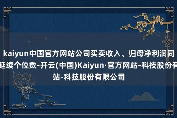 kaiyun中国官方网站公司买卖收入、归母净利润同比增速延续个位数-开云(中国)Kaiyun·官方网站-科技股份有限公司
