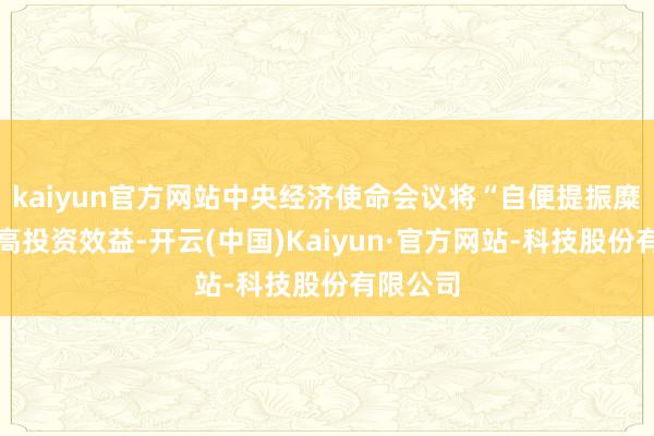 kaiyun官方网站中央经济使命会议将“自便提振糜掷、提高投资效益-开云(中国)Kaiyun·官方网站-科技股份有限公司