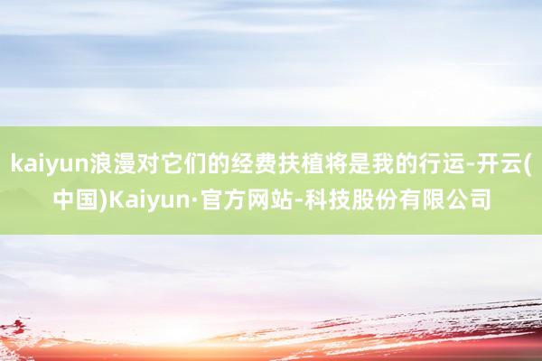 kaiyun浪漫对它们的经费扶植将是我的行运-开云(中国)Kaiyun·官方网站-科技股份有限公司