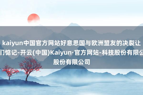 kaiyun中国官方网站好意思国与欧洲盟友的决裂让他们惦记-开云(中国)Kaiyun·官方网站-科技股份有限公司